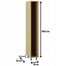 Korpus szafka kuchenna dolna pod cargo wysokie 30x207x56 cm z akcesoriami dąb kamienny - Miniaturka zdjęcia nr 2