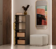 Komoda ALMA 119x50x40 cm do przedpokoju antracyt dąb artisan - Miniaturka zdjęcia nr 3