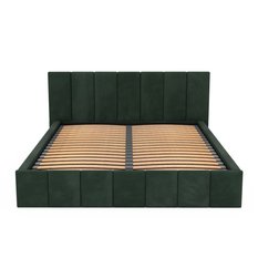 Łóżko tapicerowane 140x200 premium z pojemnikiem do sypialni butelkowa zieleń wezgłowie 107 cm - Miniaturka zdjęcia nr 16