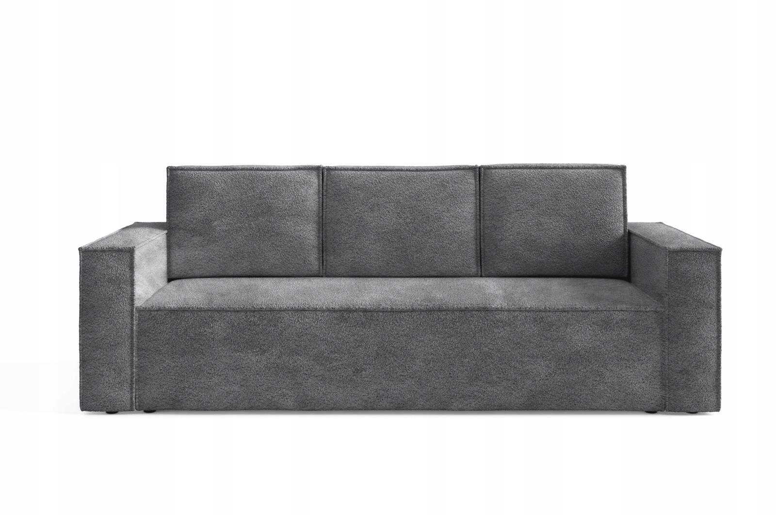 Kanapa CORDA 248x96x93 cm sofa z funkcją spania automat i pojemnik BOUCLE szara do salonu nr. 3