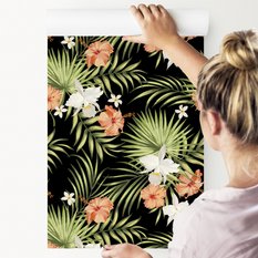 Tapeta Do Salonu EGZOTYCZNE Liście Kwiaty Natura  - Miniaturka zdjęcia nr 4