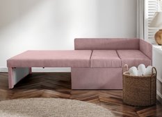Łóżka dla dzieci Viluś 108x81x78 cm sofa narożnik jednoosobowy do pokoju z funkcją spania i przechowywania różowy - Miniaturka zdjęcia nr 3
