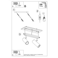 Plafon DIREZIONE 2 biały 20x6x30cm nowoczesna lampa GU10 do salonu  - Miniaturka zdjęcia nr 5