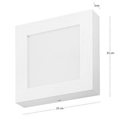 Panel LED 25 x 25 x 5 cm plafon z drewna biały 24W kinkiet do salonu - Miniaturka zdjęcia nr 4