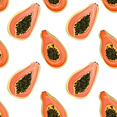 Tapeta Do Kuchni OWOCE Papaja Akwarela Dekoracja  - Miniaturka zdjęcia nr 7