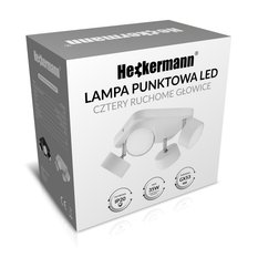 Lampa sufitowa punktowa LED Heckermann 8795318A Biała 4x głowica + 4x Żarówka LED GX53 7W Neutral - Miniaturka zdjęcia nr 7