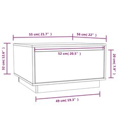 Stolik kawowy 55x56x32 cm z szufladą z litego drewna sosnowego do salonu - Miniaturka zdjęcia nr 9