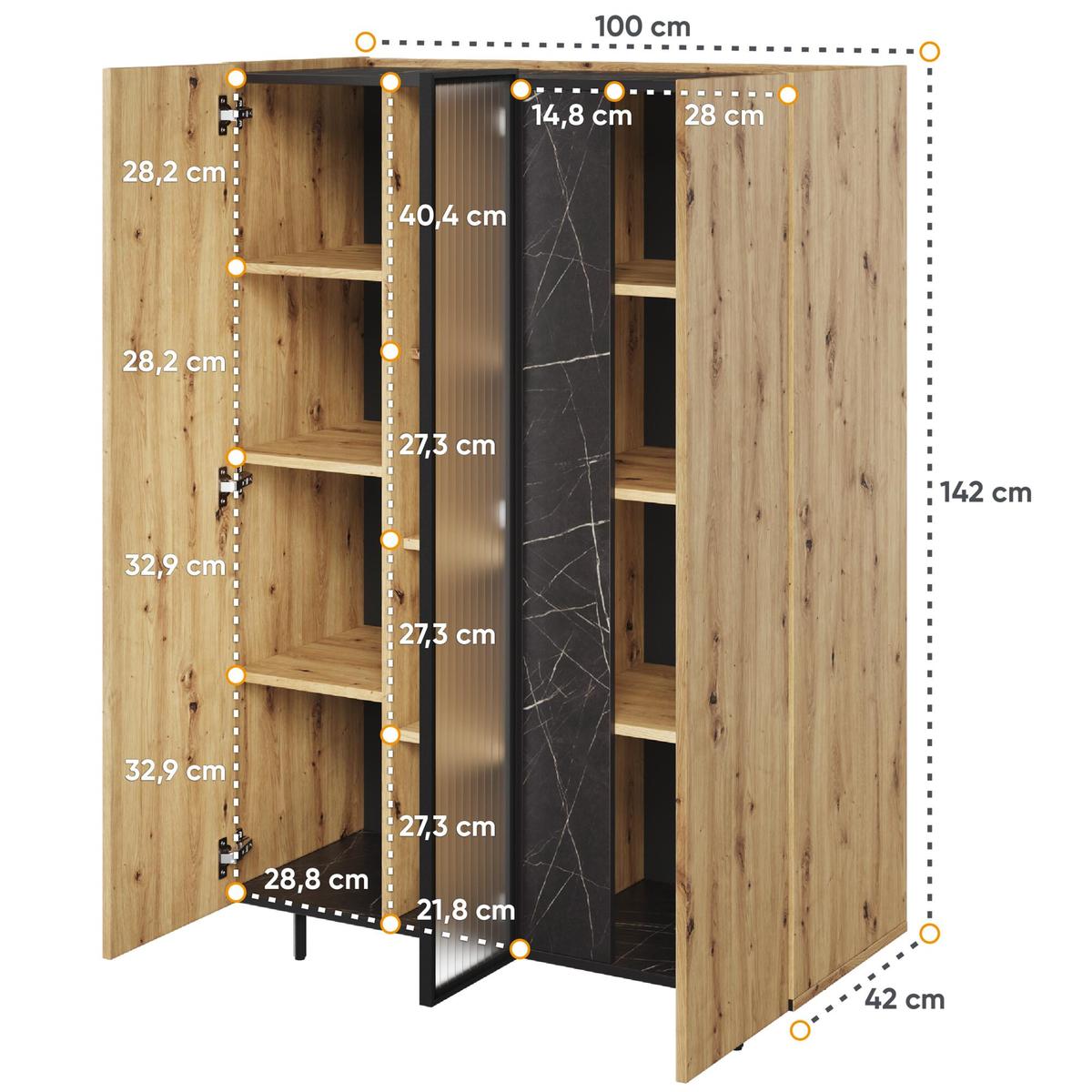 Szafa otwierana Marmo 100 cm do sypialni przedpokoju garderoby dąb nr. 4