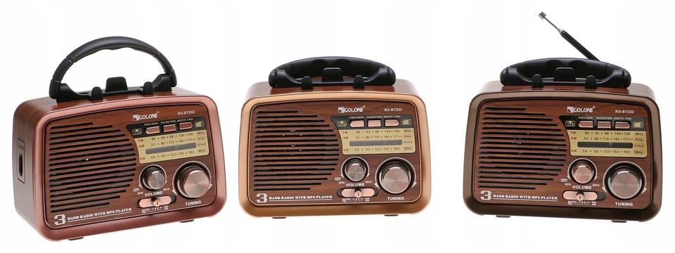 Radio przenośne 17 x 12,5 x 9 cm RETRO z funkcją bluetooth  FM USB  brązowe nr. 2