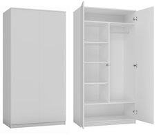 Szafa garderoba MARTUSIA 90x180x50 cm drzwi półki do przedpokoju lub pokoju biała bestseller - Miniaturka zdjęcia nr 6