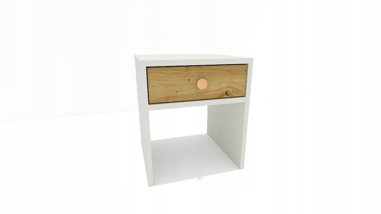 Szafka nocna MONODIS 40x46x40 cm do sypialni biała front dąb artisan nr. 6