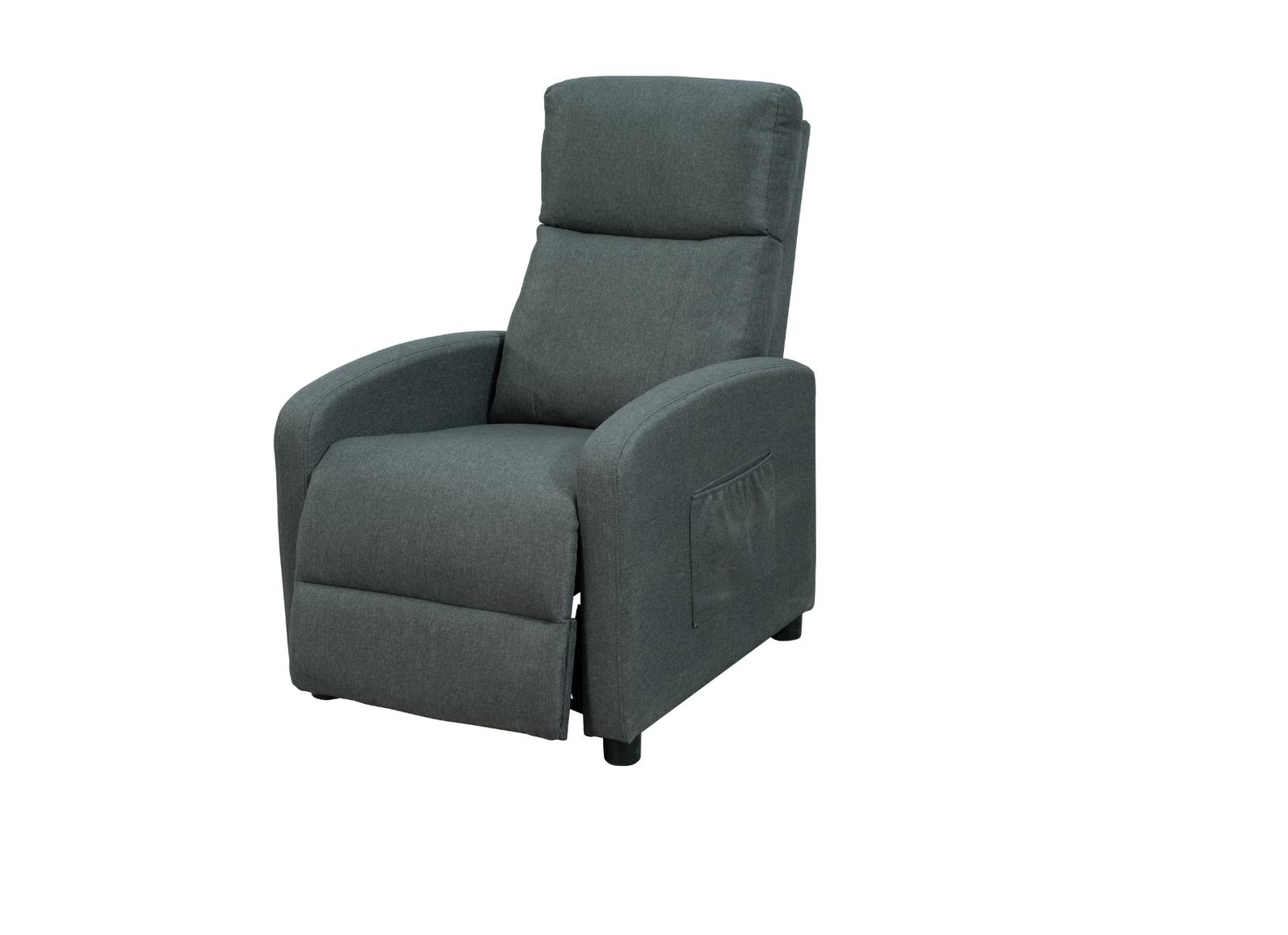 Fotel dla seniora VELLO szary 64x89-156 cm x98 cm rozkładany fotel TV z funkcją spania komfortowy do salonu i pokoju nr. 4