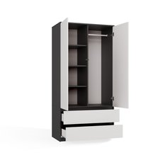Szafa otwierana Malwa SS-90 180x90x60 cm do sypialni antracyt biel - Miniaturka zdjęcia nr 5