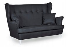 Zestaw wypoczynkowy mebli ARI 149x104x92 cm uszak sofa fotele pufy do salonu Sawana czarny - Miniaturka zdjęcia nr 3