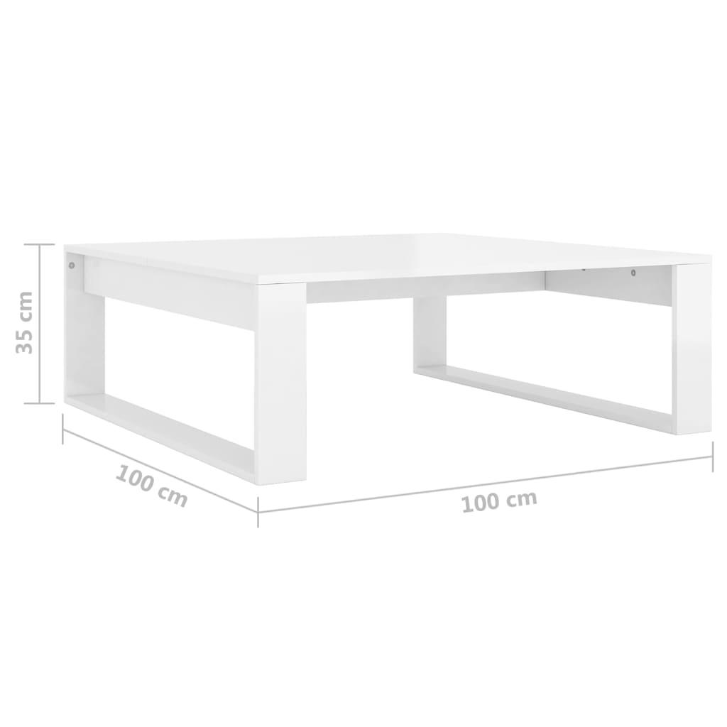 Stolik kawowy 100x100x35 cm stabilny biały do salonu nr. 7