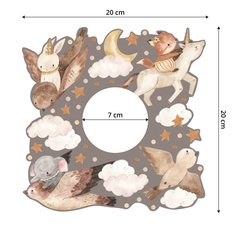 Naklejka Pod Kontakt Do Pokoju Dzieci Zwierzątka 20x20 Chmurki Kropki Gwiazdki - Miniaturka zdjęcia nr 2