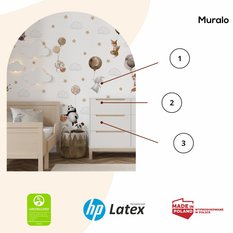 Naklejki Dla Dzieci Dzikie Zwierzątka Chmury 120x60 Balony ZESTAW - Miniaturka zdjęcia nr 3