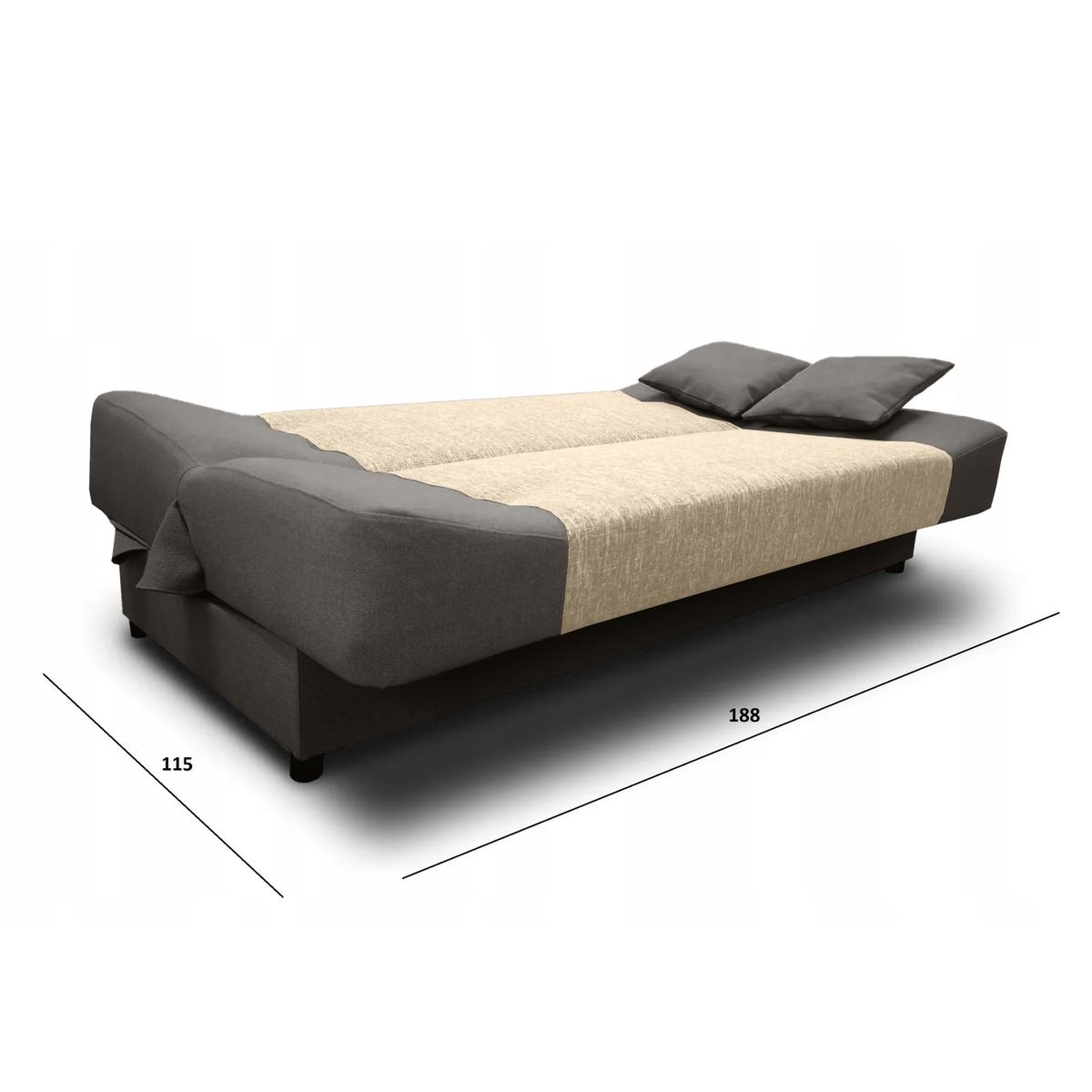 Wersalka kanapa z funkcja spania DUO 192x83x90 cm pojemnik na pościel do salonu brązowa  nr. 5