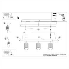 Lampa KARBON 3L 16.5x6.5x45cm nad łóżkiem do sypialni salonu garderoby salonu złoty - Miniaturka zdjęcia nr 10