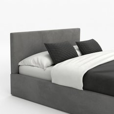 Łóżko tapicerowane do sypialni basic 120x200x88 cm łóżko podwójne z pojemnikiem szare - Miniaturka zdjęcia nr 10