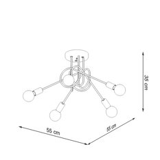 Żyrandol LOOP 5 chrom 35x55x55cm noowczesna lampa srebrna E27 do salonu  - Miniaturka zdjęcia nr 5