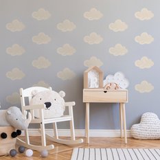 NAKLEJKA NA ŚCIANĘ DO POKOJU DZIECKA 120x60 BEŻOWE CHMURKI - Miniaturka zdjęcia nr 2