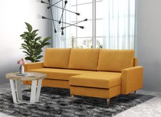 Narożnik Blank 223 cm z funkcją spania żółty - Miniaturka zdjęcia nr 3