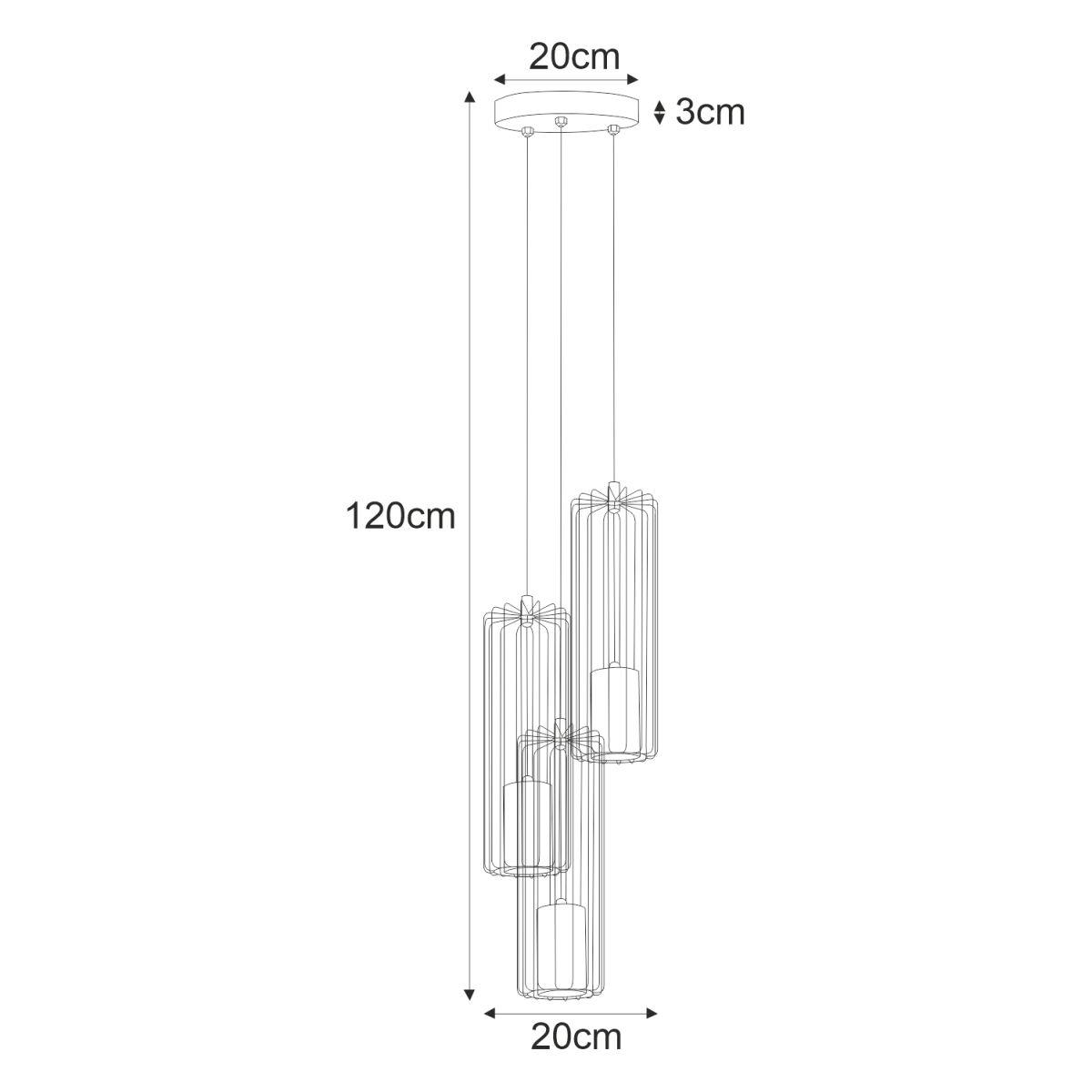 Lampa wisząca K-4932 FALCON 20x120x20 cm do salonu lub pokoju czarny nr. 7