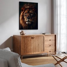 Obraz Na Płótnie Dostojny Lew W Koronie 20x30 Dekoracja Abstrakcyjna - Miniaturka zdjęcia nr 6