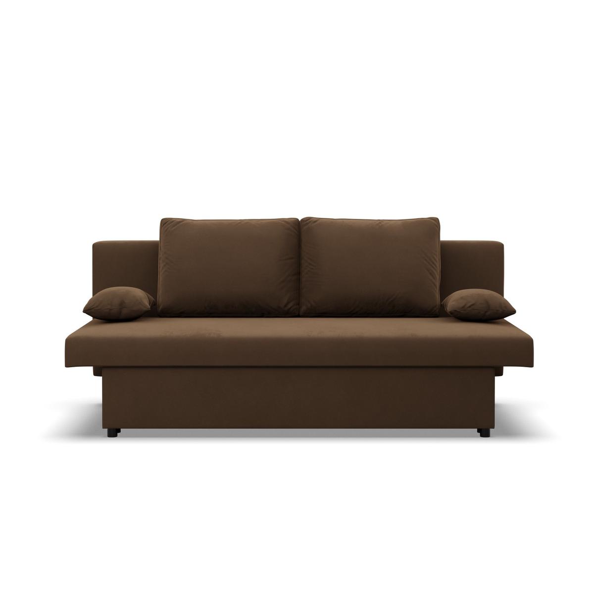 Kanapa 3-osobowa NOLA 191x92x91 cm sofa rozkładana z pojemnikiem sprężyna bonell do pokoju do salonu brązowa nr. 2