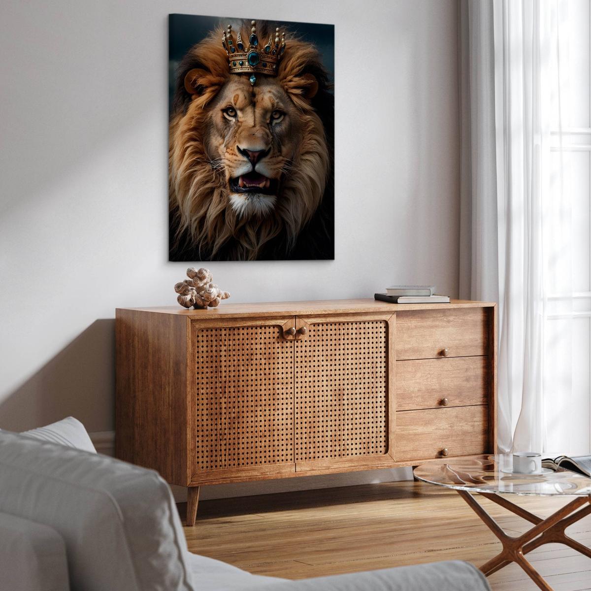 Obraz Na Płótnie Ekskluzywny Król Lew 80x120 Abstrakcja do Salonu nr. 6