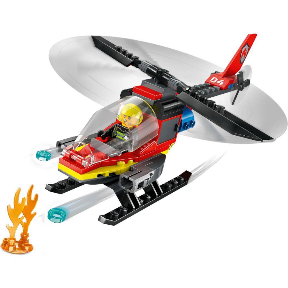 Zestaw klocków lego city oryginalny strażacki helikopter ratunkowy 60411 dla dziecka nr. 3