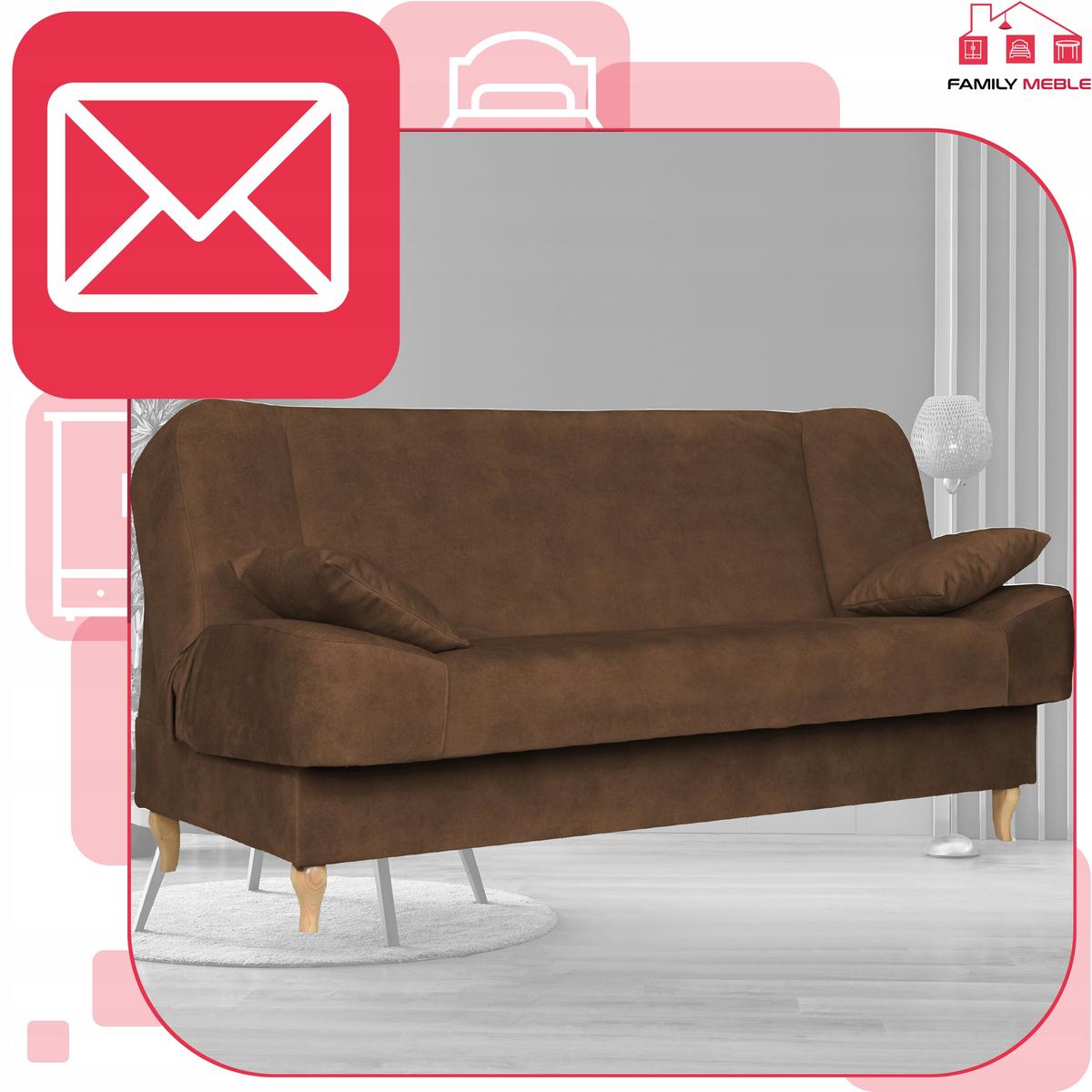 Wersalka SARA 200x95 cm brązowa rozkładana kanapa z pojemnikiem sofa do salonu Aura nr. 3