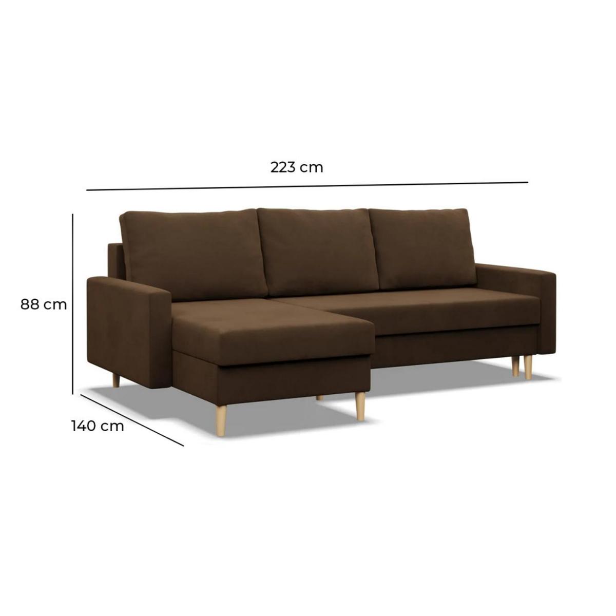 Narożnik Blank 223 cm z funkcją spania do salonu brązowy nr. 2