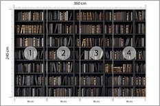 Fototapeta Do Biura BIBLIOTECZKA Styl Vintage Książki Efekt 3D - Miniaturka zdjęcia nr 2