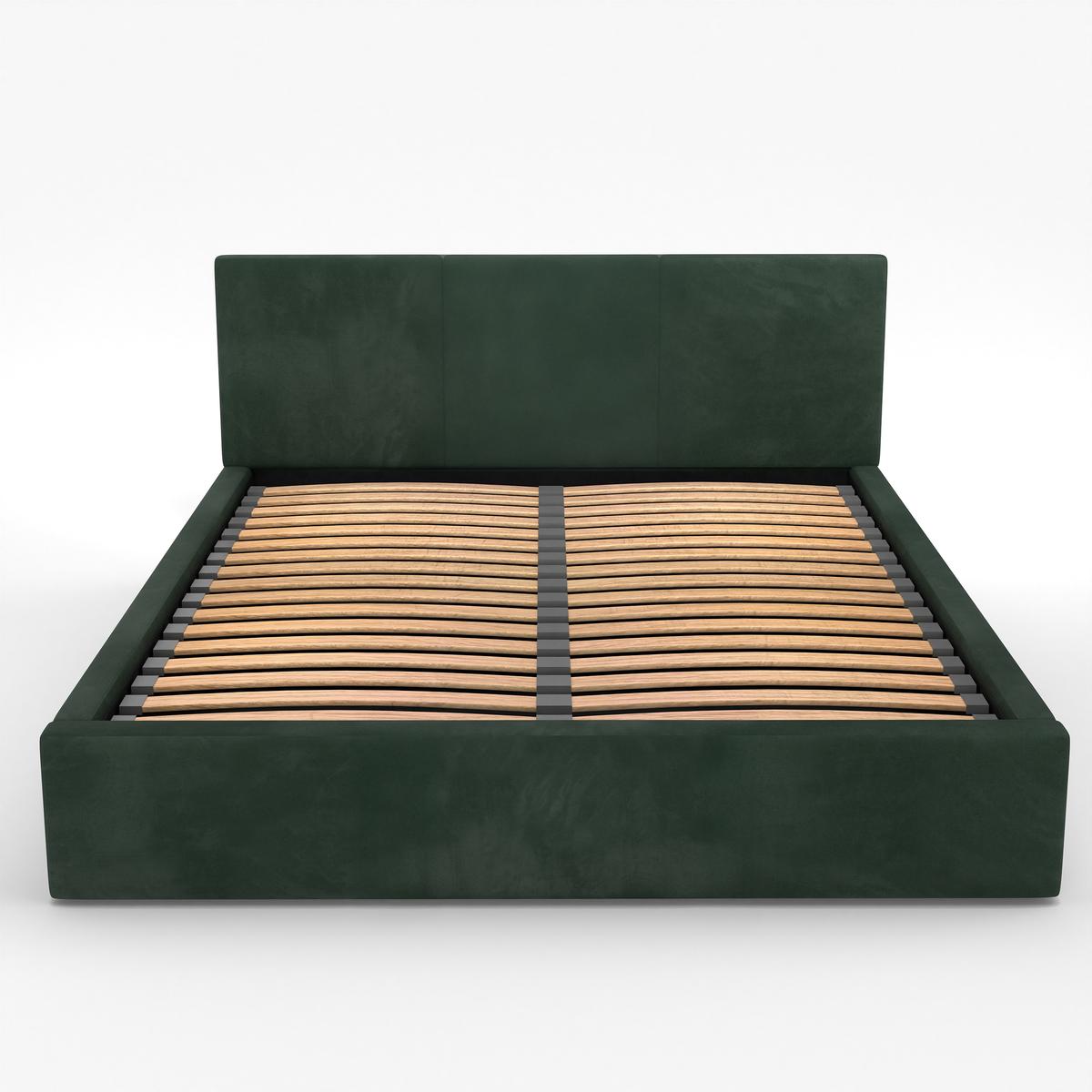 Łóżko tapicerowane do sypialni basic 120x200x88 cm podwójne z pojemnikiem butelkowa zieleń nr. 14