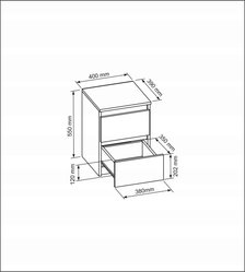 Szafka nocna 40 cm biała do sypialni - Miniaturka zdjęcia nr 5