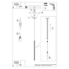 Lampa wisząca ARCHE 1 złota 120x8x8cm nowoczesna lampa G9 do salonu - Miniaturka zdjęcia nr 11