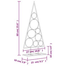 Metalowa choinka świąteczna, do dekoracji, czarna, 60 cm - Miniaturka zdjęcia nr 7
