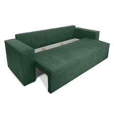 Kanapa rozkładana Verona 248x52x93 cm wersalka z funkcją spania i pojemnikiem sprężyny bonell sztruks butelkowa zieleń do salonu - Miniaturka zdjęcia nr 12