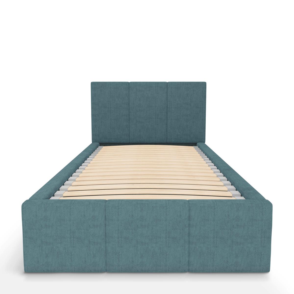 Łóżko Pojedyncze 90x200cm łóżko tapicerowane z pojemnikiem morskie do sypialni wezgłowie 110 cm  nr. 7