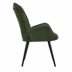 Fotel VIA tapicerowany wypoczynkowy 69x63x89 cm do salonu biura nogi czarne, szenil zielony - Miniaturka zdjęcia nr 7