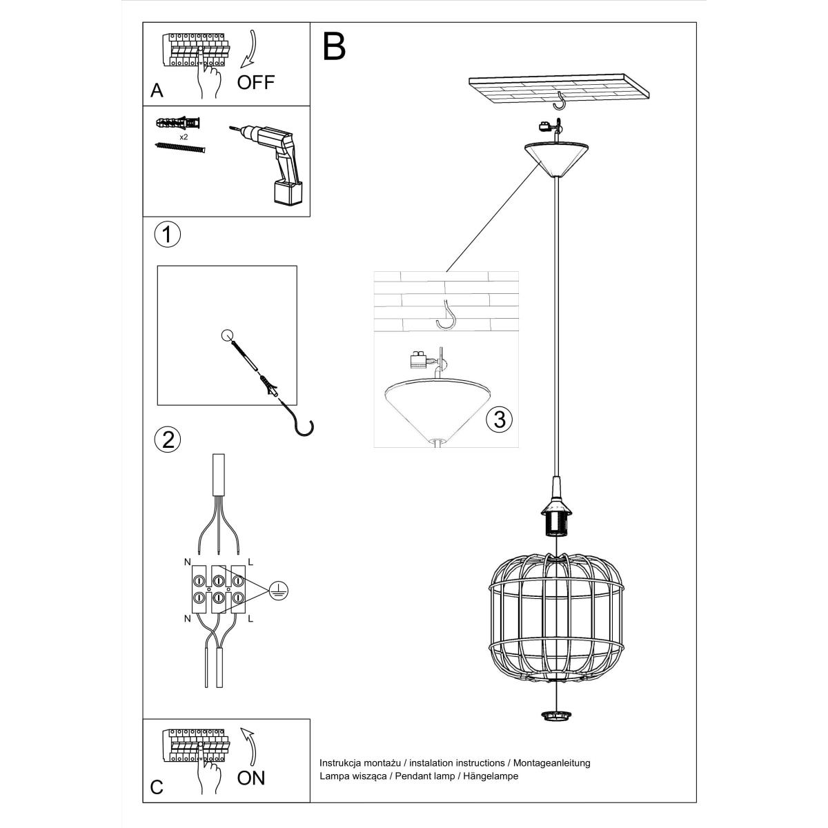 Lampa wisząca CELTA biała 95x23x23cm nowoczesna E27 do salonu nr. 5