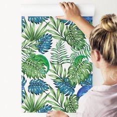 Tapeta W Rolce Kolorowe LIŚCIE Monstera Kameleon 53x1000  - Miniaturka zdjęcia nr 6