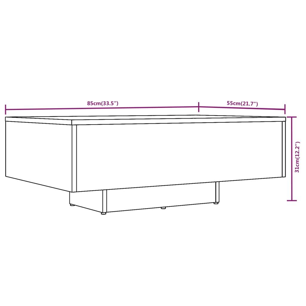 Stolik kawowy 85x55x31 cm brązowy dąb elegancki do salonu nr. 7