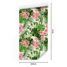 Tapeta W Rolce Egzotyczne LIŚCIE Kwiaty Monstera 53x1000  - Miniaturka zdjęcia nr 2