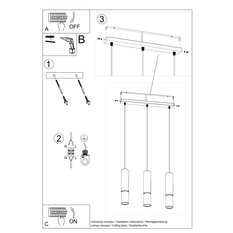 Lampa wisząca LOOPEZ 3L czarny/chrom 90x6x45cm nowoczesna G10 do salonu - Miniaturka zdjęcia nr 5