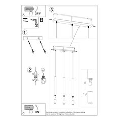 Lampa wisząca WEZYR 3 biała 120x6x45cm nowoczesna lampa G9 do salonu - Miniaturka zdjęcia nr 5