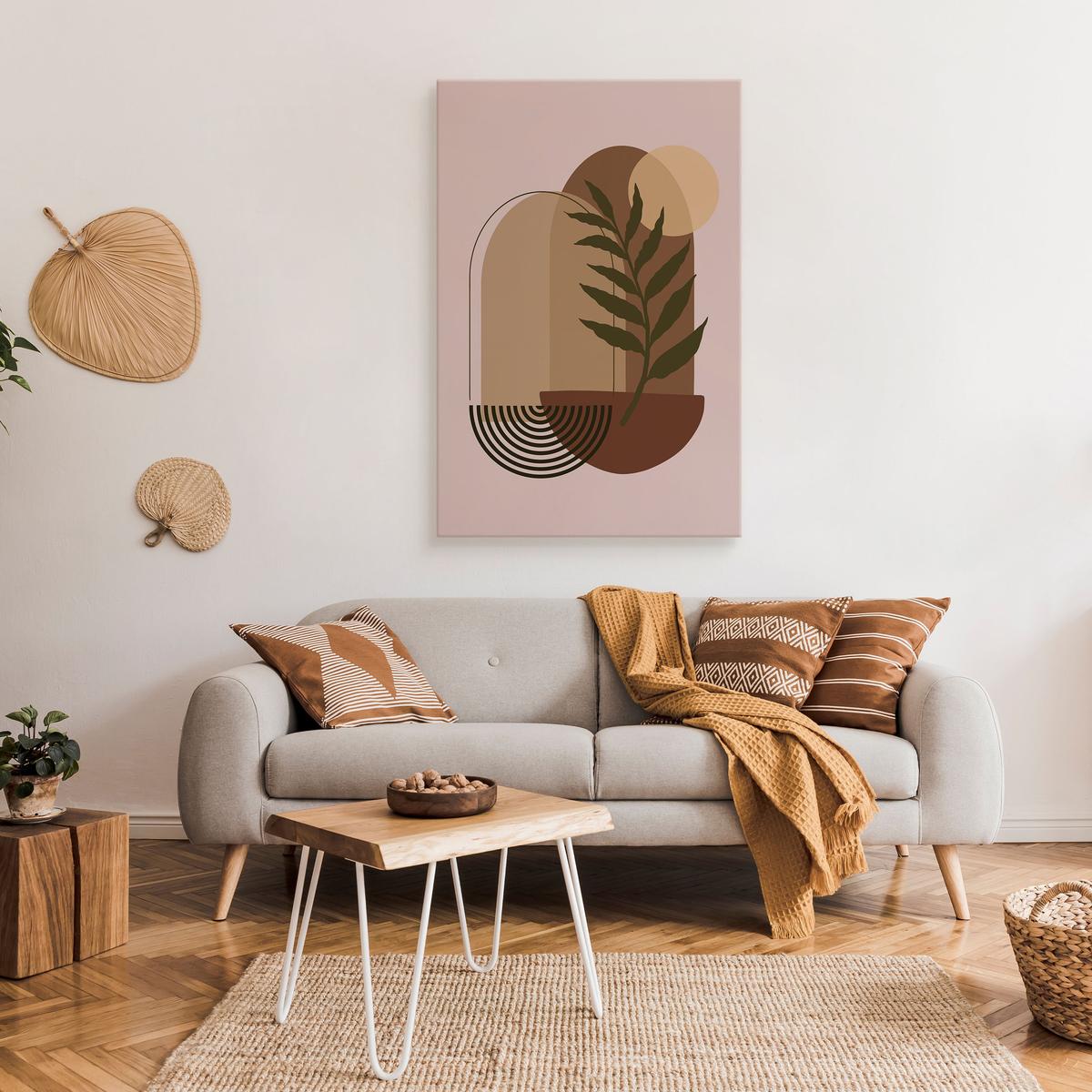 Duży Obraz Do Sypialni Minimalizm Liście Styl Boho Natura 80x120cm nr. 3