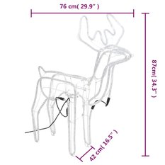 Renifer z ruchomą głową LED 76 cm kolor światła zimny biały - Miniaturka zdjęcia nr 9